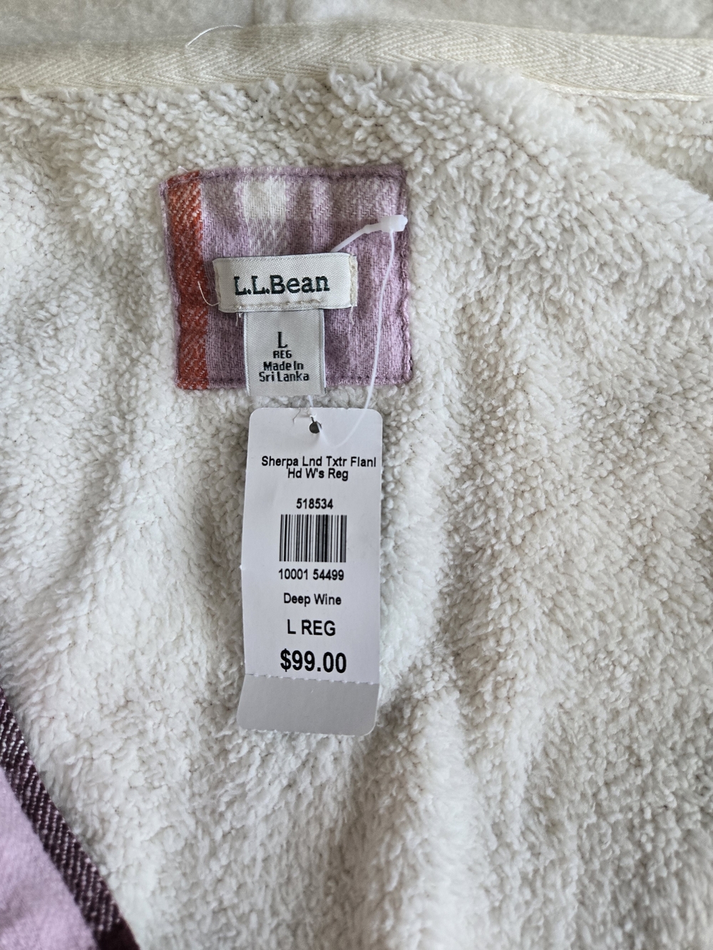 L.L. Bean Lilac and Cream Plaid Hooded Jacket - Picture 5 of 5